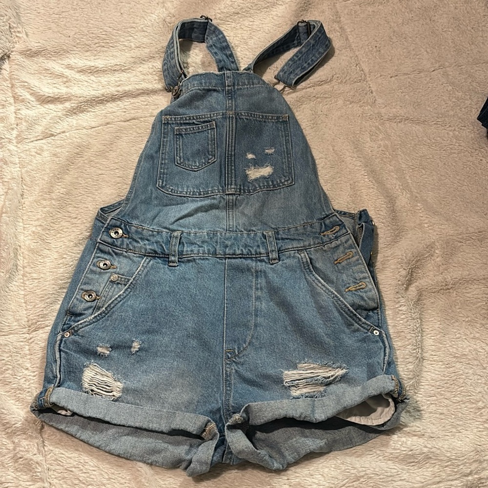 H&M Light Denim Overall Shorts